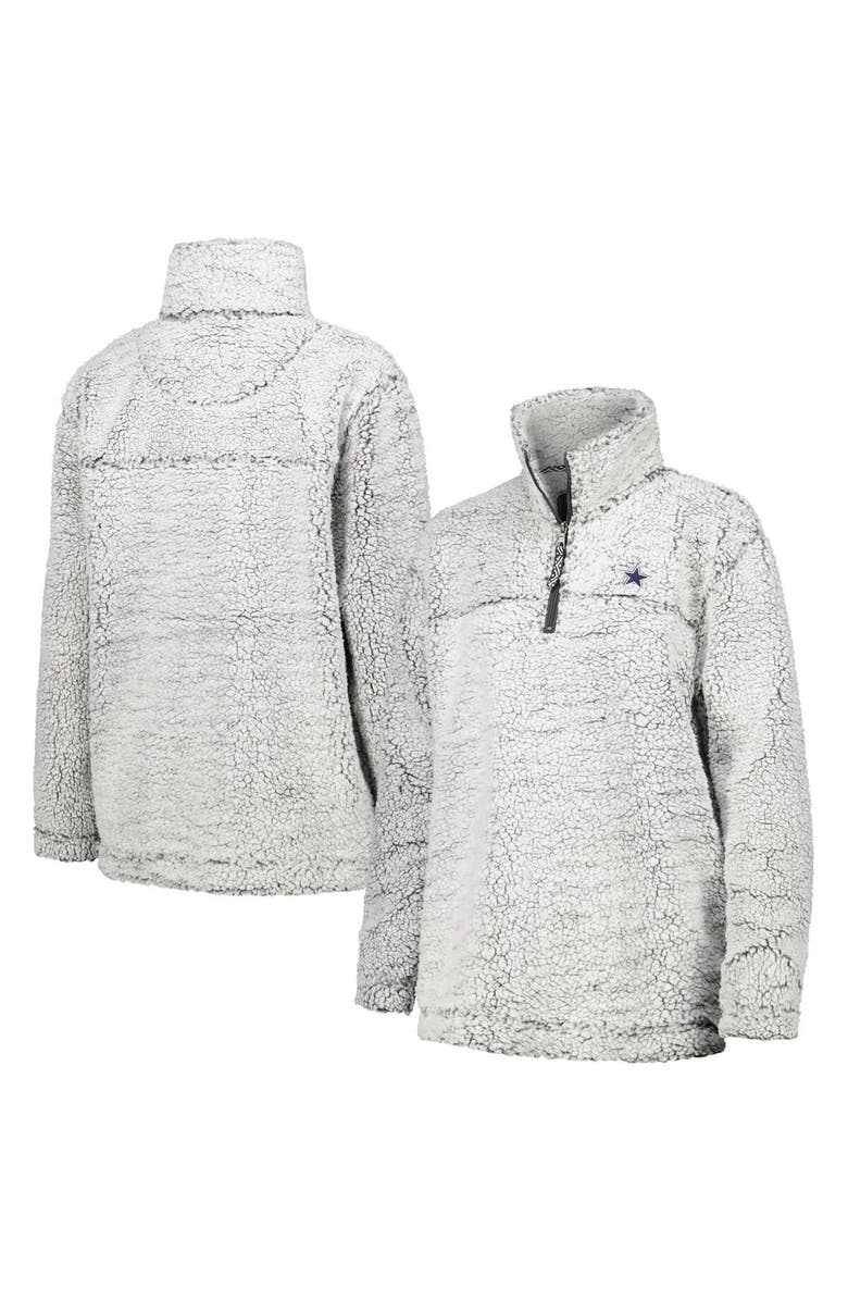 BOXERCRAFT Women's Gray Dallas Cowboys Sherpa Quarter-Zip Jacket, Alternate, color, 