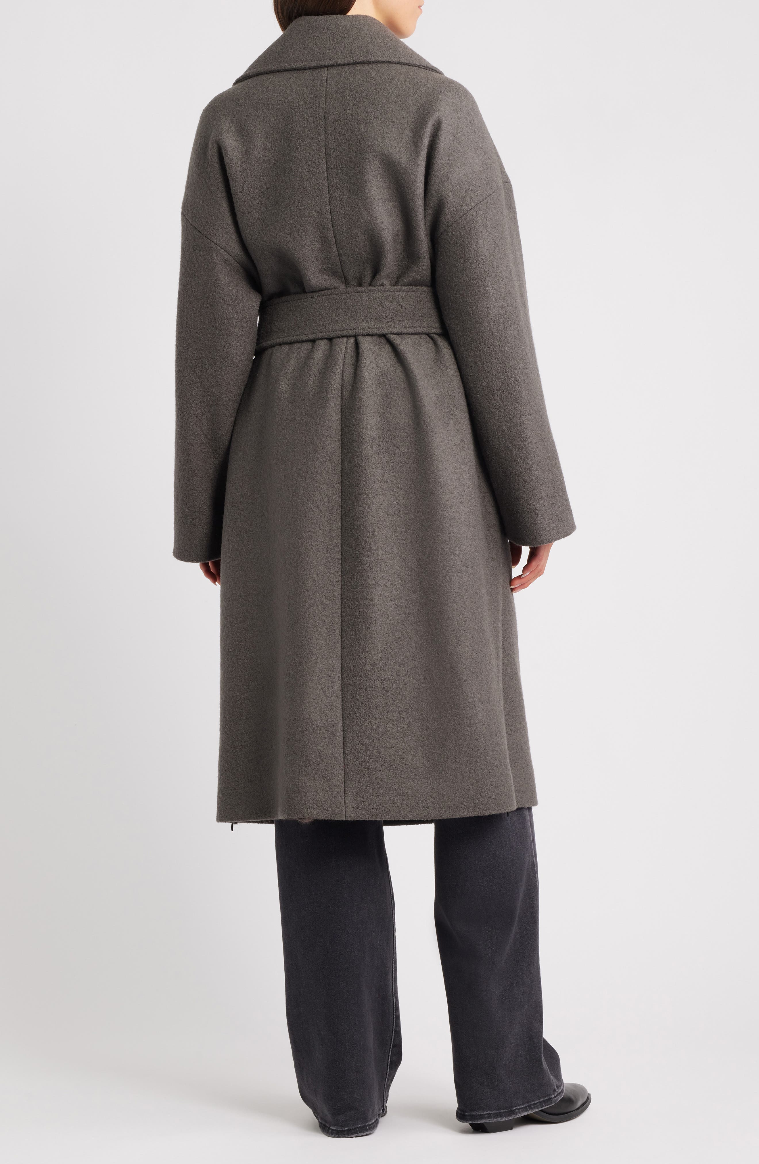 Double Breasted Boiled Wool Coat - image 2
