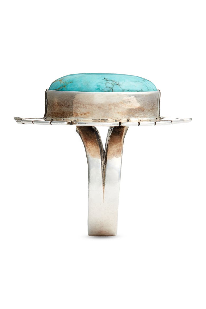 Mara Statement Ring, Alternate, color, SILVER/ TURQUOISE