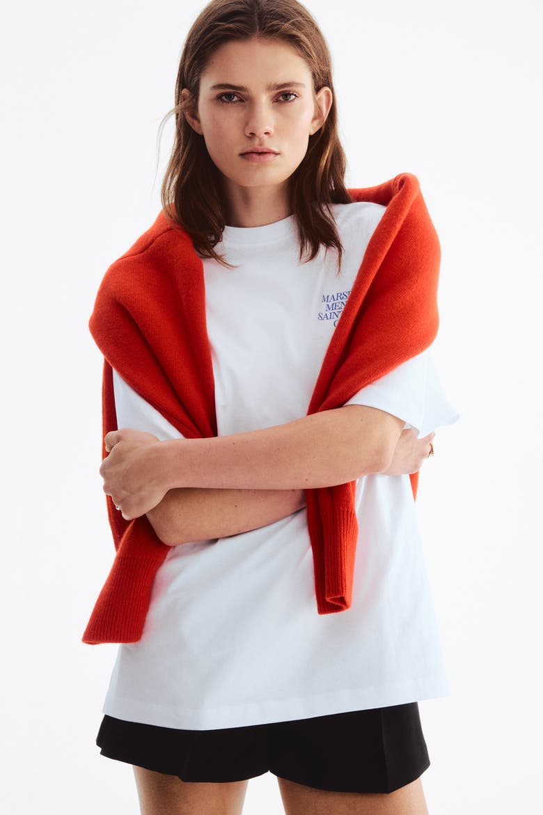 Oversized Print-motif T-shirt, Alternate, color, White/Marseille