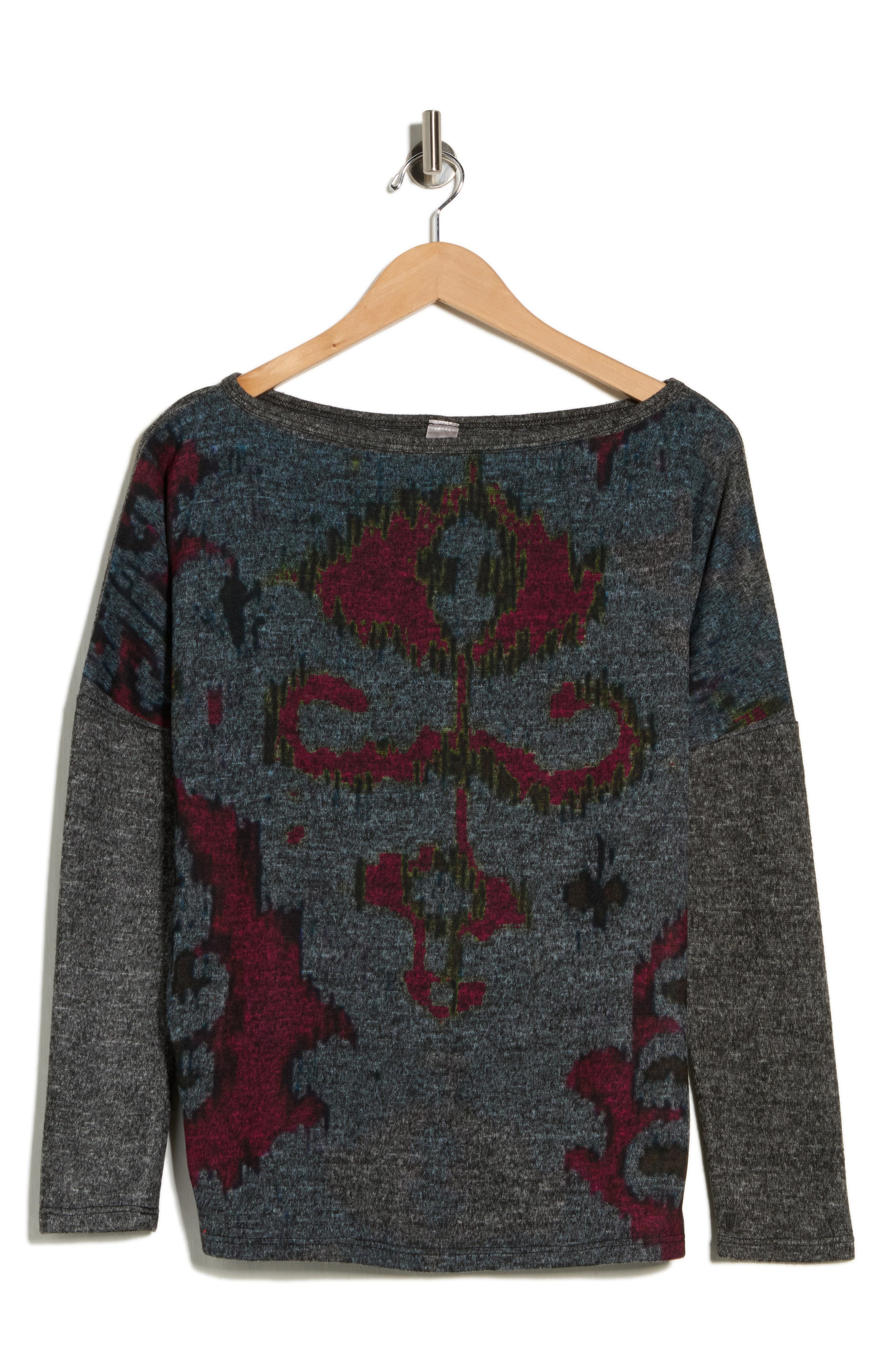 GO COUTURE Stripe Boat Neck Sweater