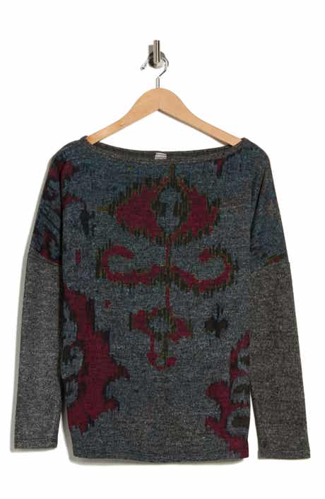 GO COUTURE Stripe Boat Neck Sweater