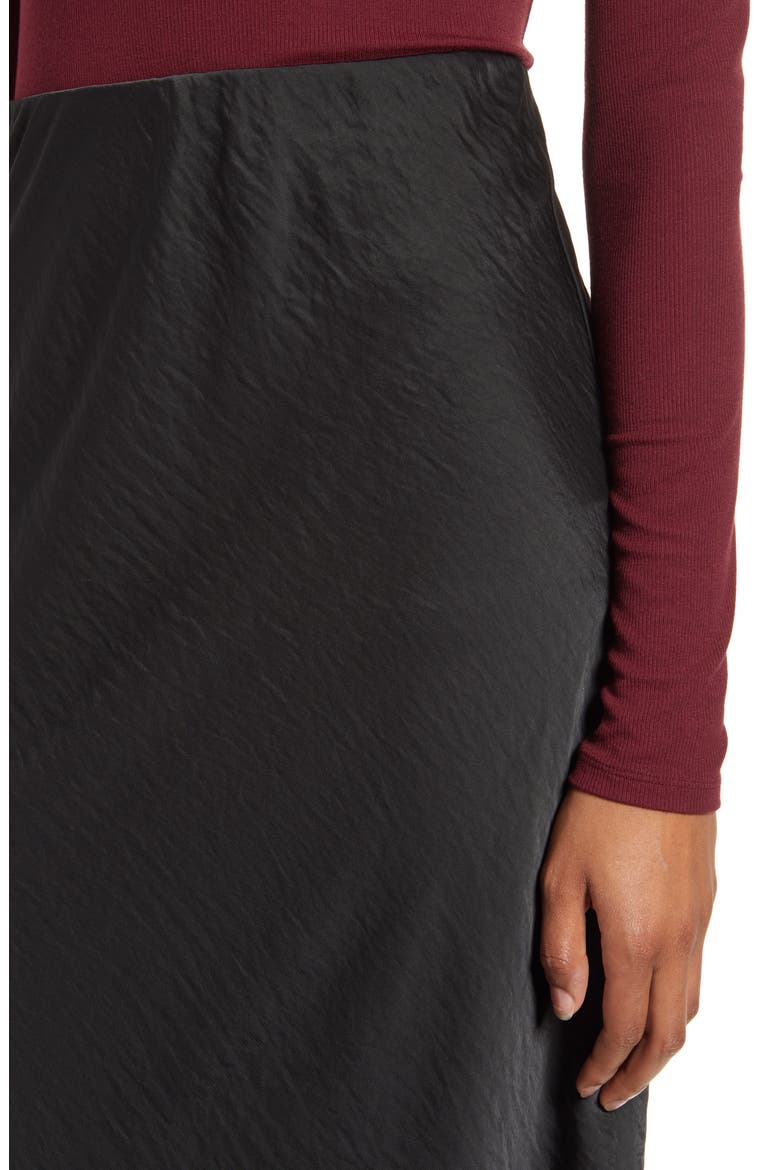 Lyndon Bias Cut Midi Skirt, Alternate, color, BLACK