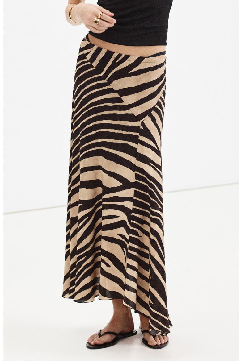 Asymmetric Midi Skirt, Alternate, color, BLACK