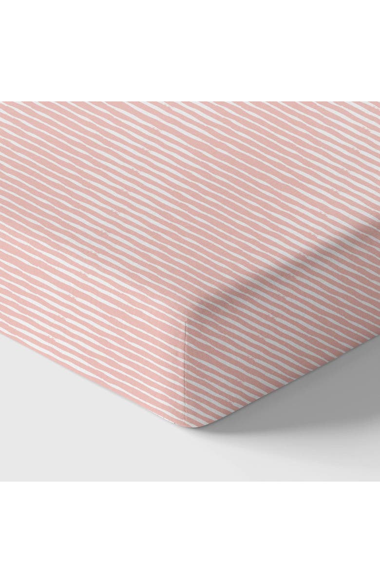 Norani Organic Fitted Crib Sheet, Main, color, Pink Stripes