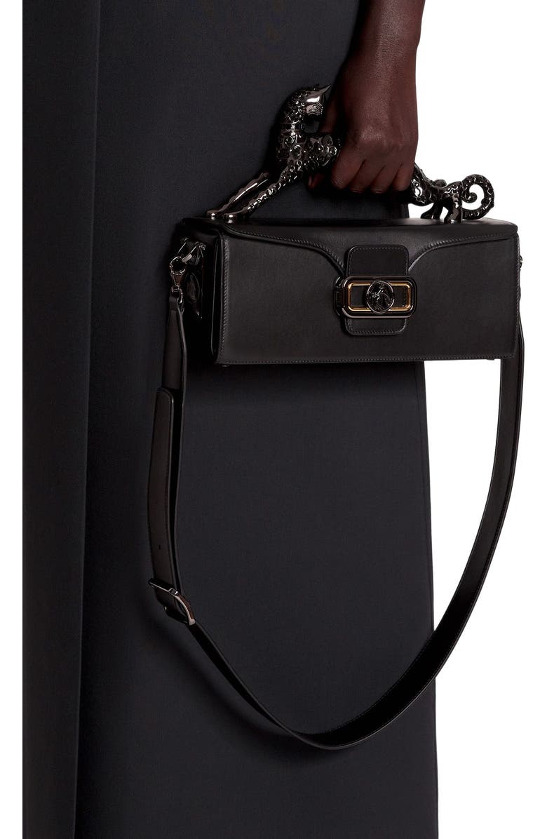 Lanvin Medium Pencil Cat Leather Bag, Alternate, color, Black