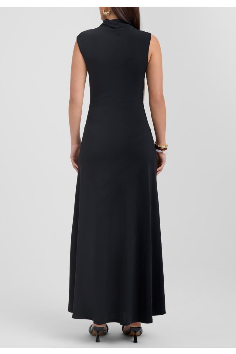 Ramy Mock Neck Maxi Dress, Alternate, color, Black