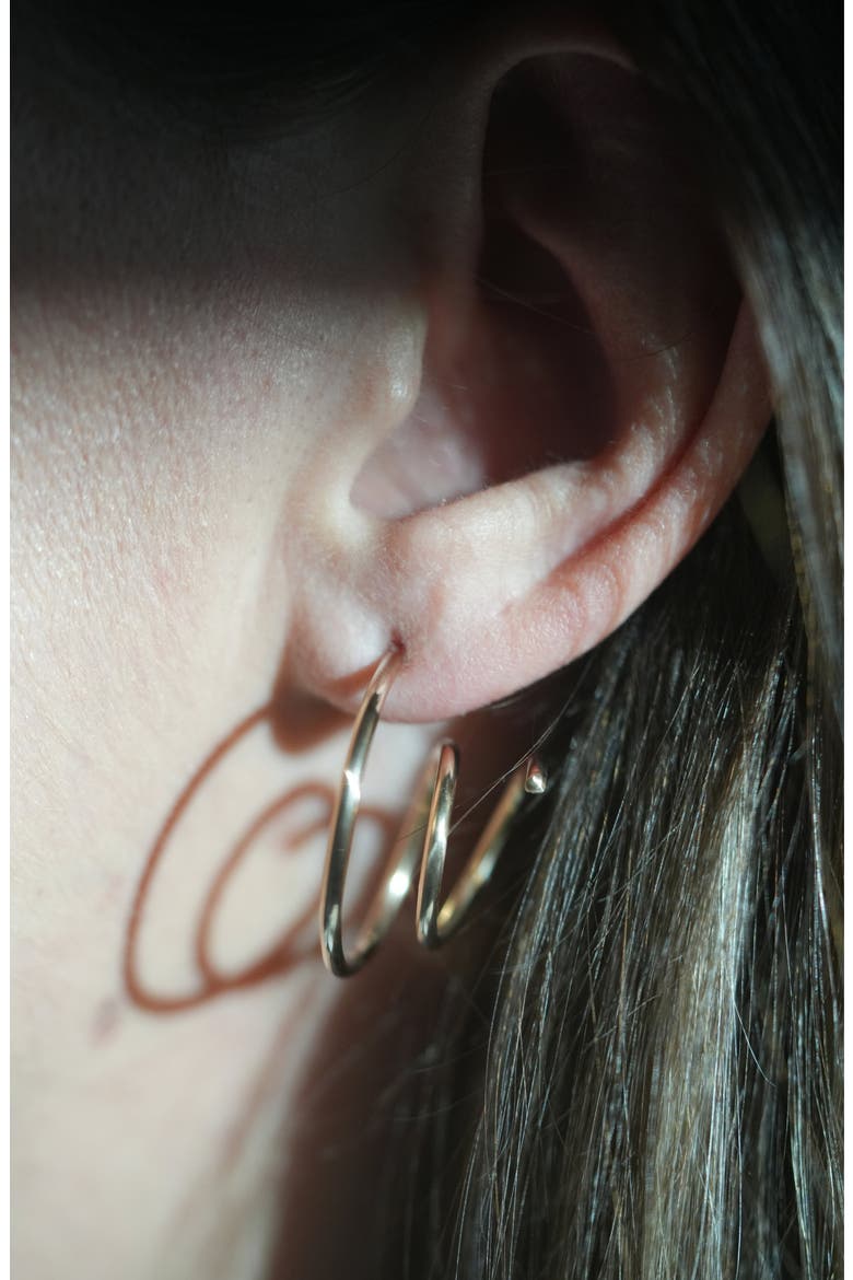 Elio Double Hoop, Alternate, color, 14K Yellow Gold