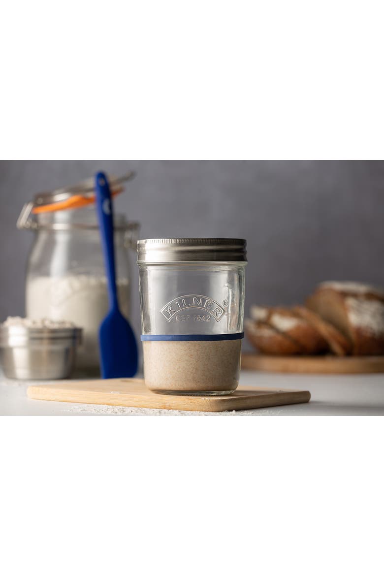 Sourdough Starter Set, 2 Glass Jars with Spatula and Measuring Markers, Alternate, color, Clear