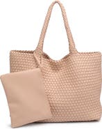 MODA LUXE Woven Unlined Tote Bag and Pouch