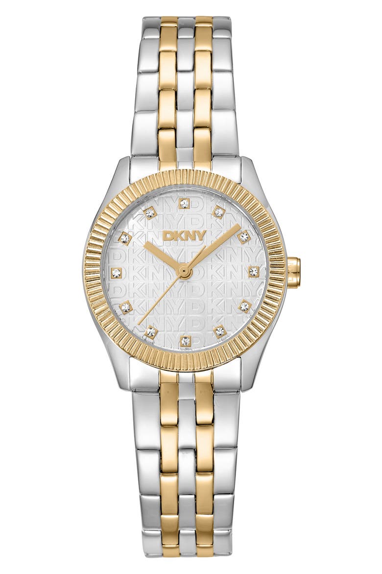 Everyday Logo Embossed Bracelet Watch, 26mm, Main, color, SILVER/ TWO TONE