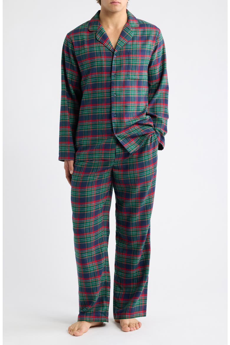 Plaid Flannel Pajamas, Main, color, NAVY- RED DAVIA PLAID