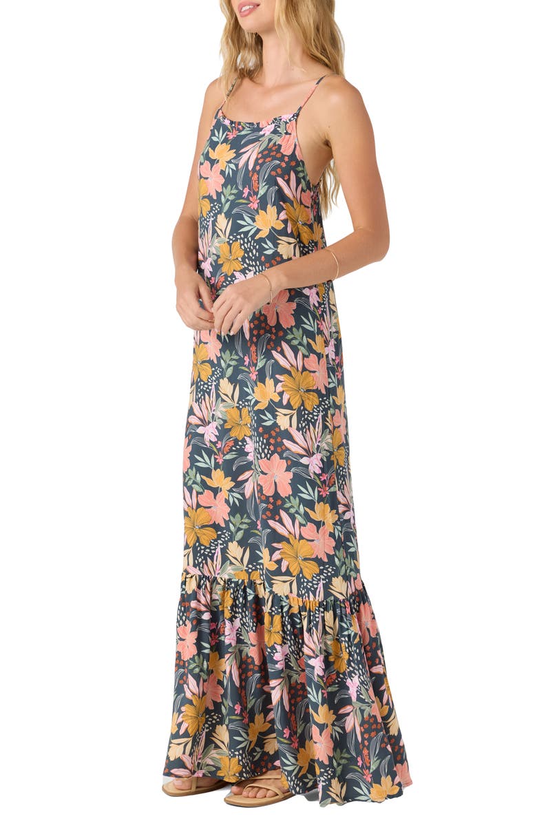 O'Neill Arynn Floral Maxi Dress, Alternate, color, Slate