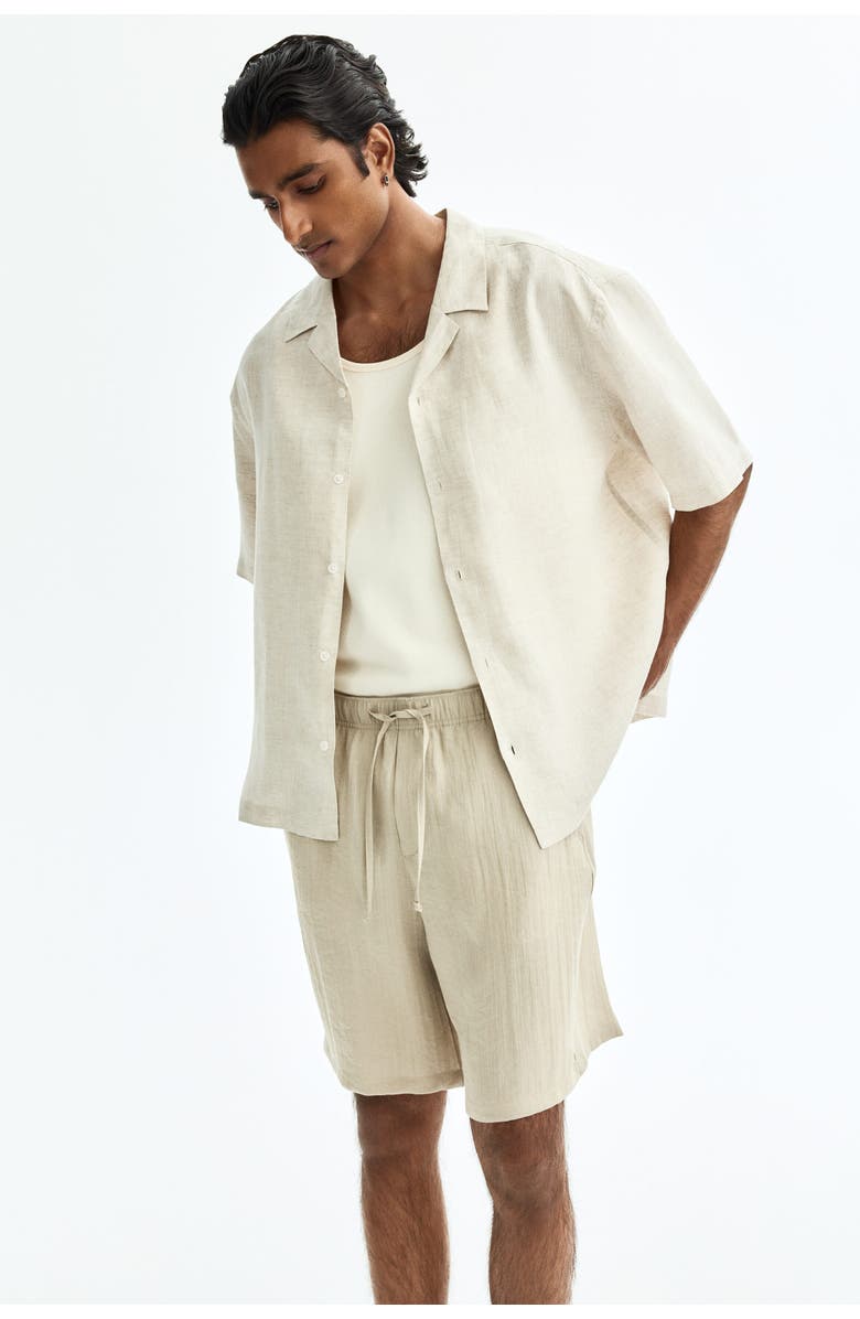 H&M Loose Fit Shorts, Alternate, color, Light Beige