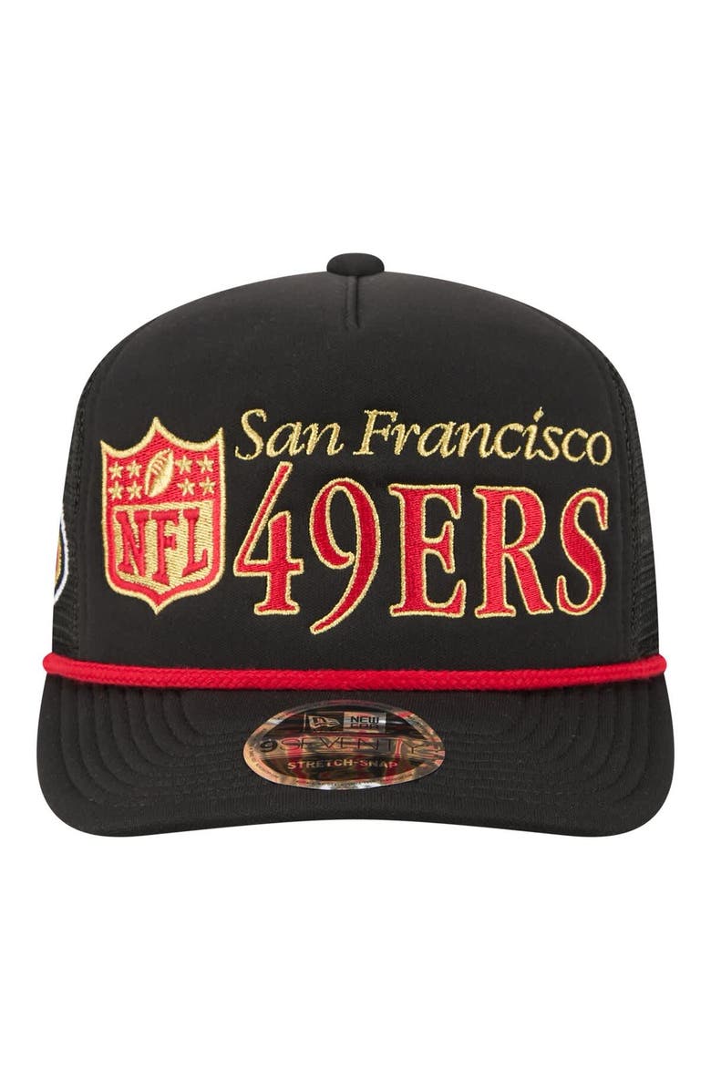 New Era Men's New Era Black San Francisco 49ers Throwback Foam 19TWENTY Adjustable Hat, Alternate, color, Black