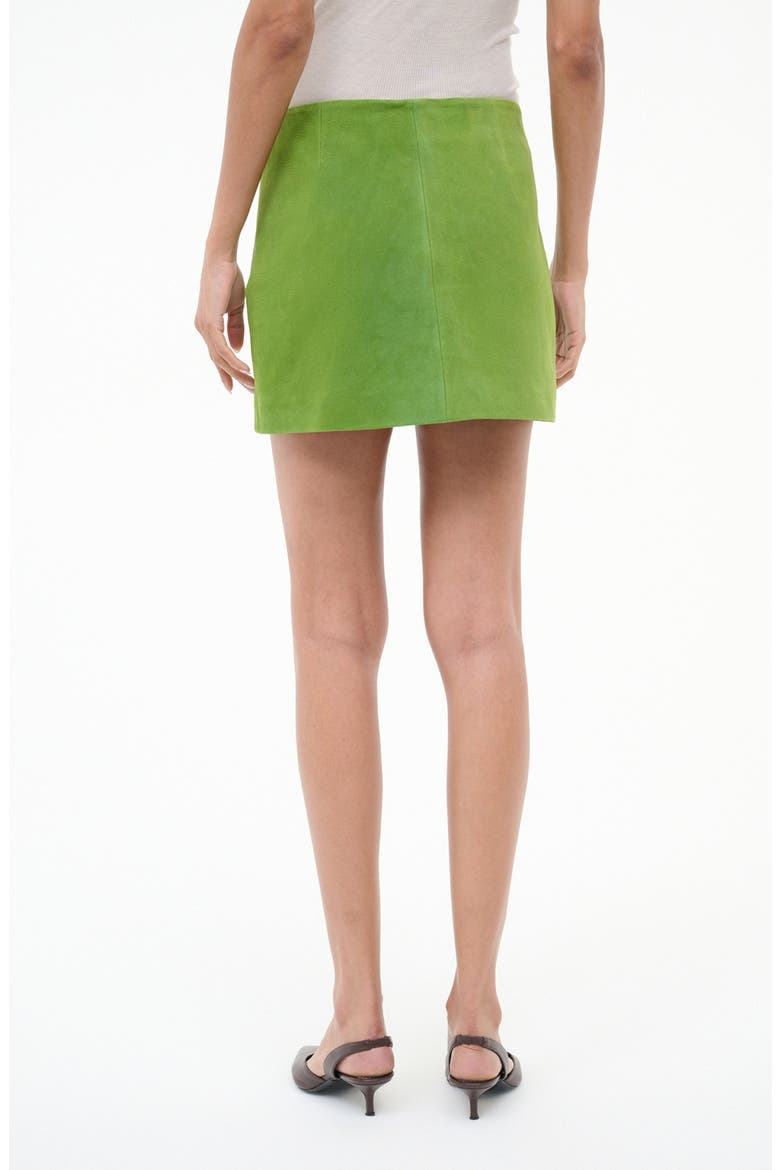 Crest Suede Miniskirt, Alternate, color, LEAF