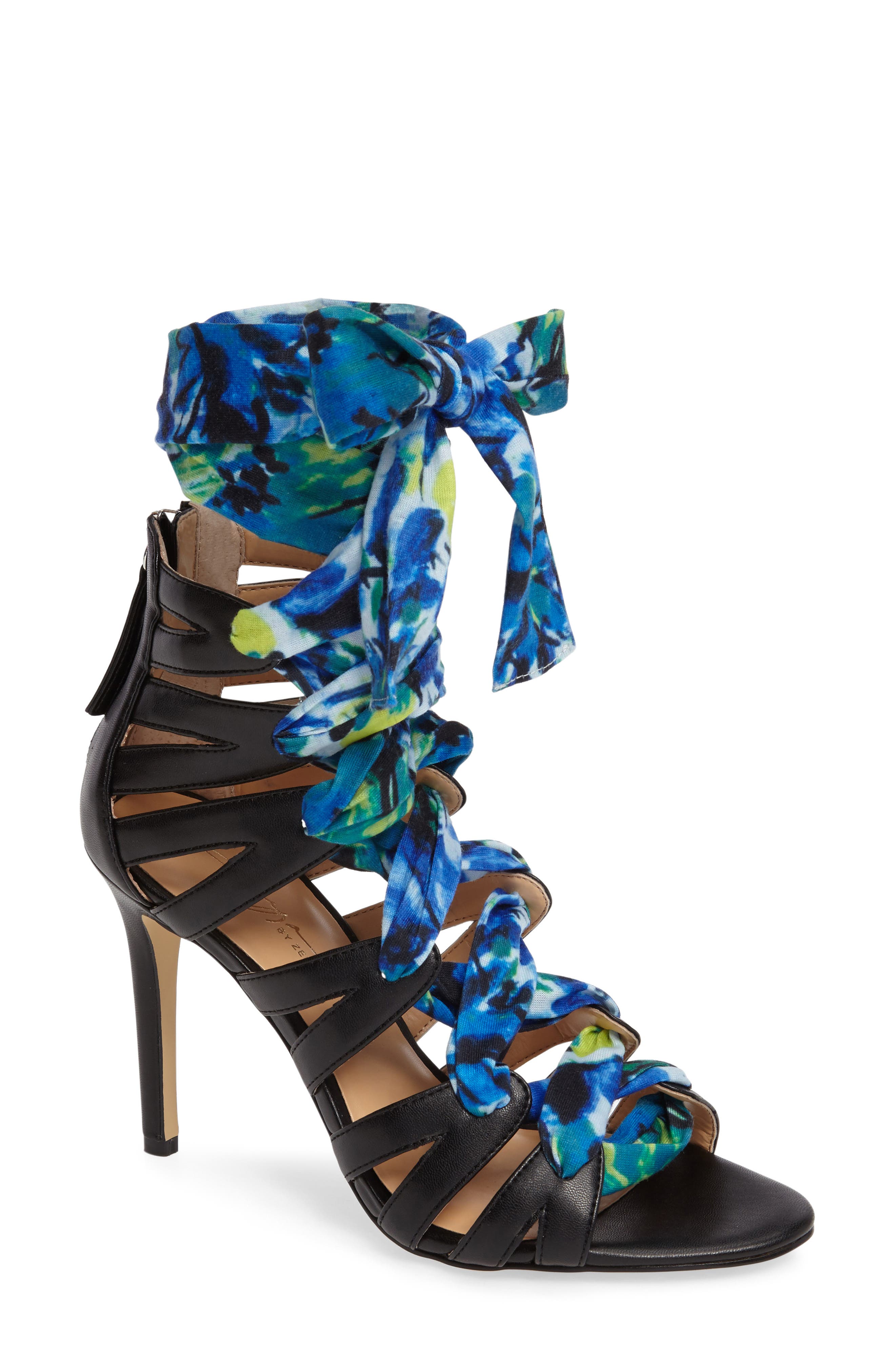 by Zendaya Sabina Lace-Up Sandal, Main, color, BLUE
