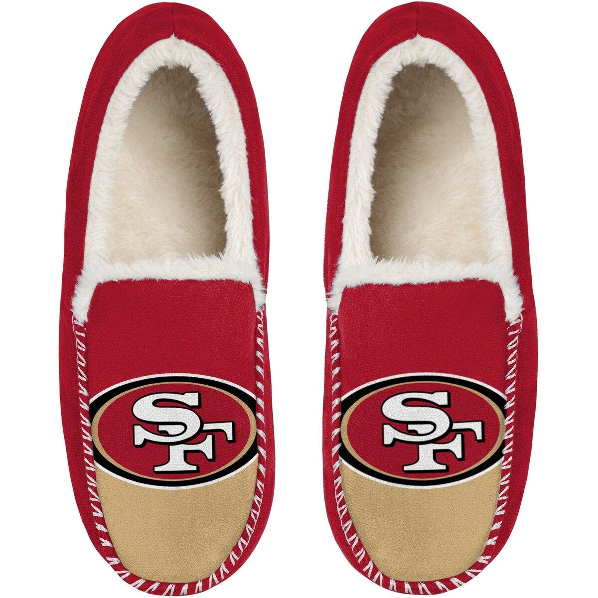FOCO Men's FOCO San Francisco 49ers Colorblock Moccasin Slippers, Alternate, color, 