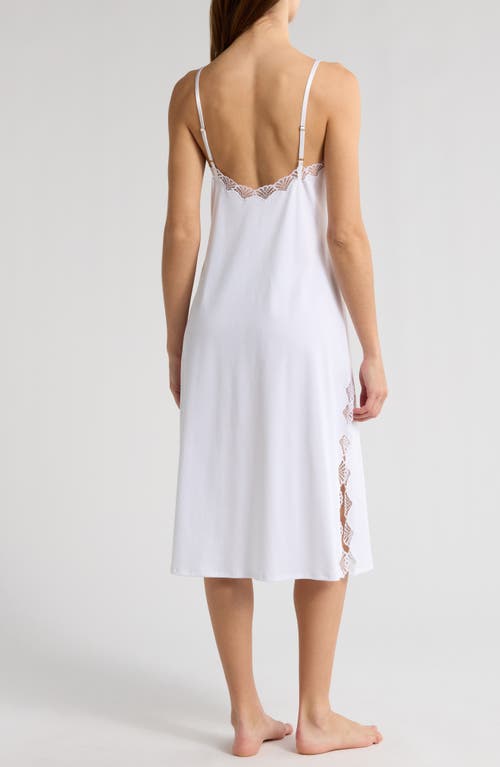 Natori Bliss Serenity Lace Trim Nightgown In White