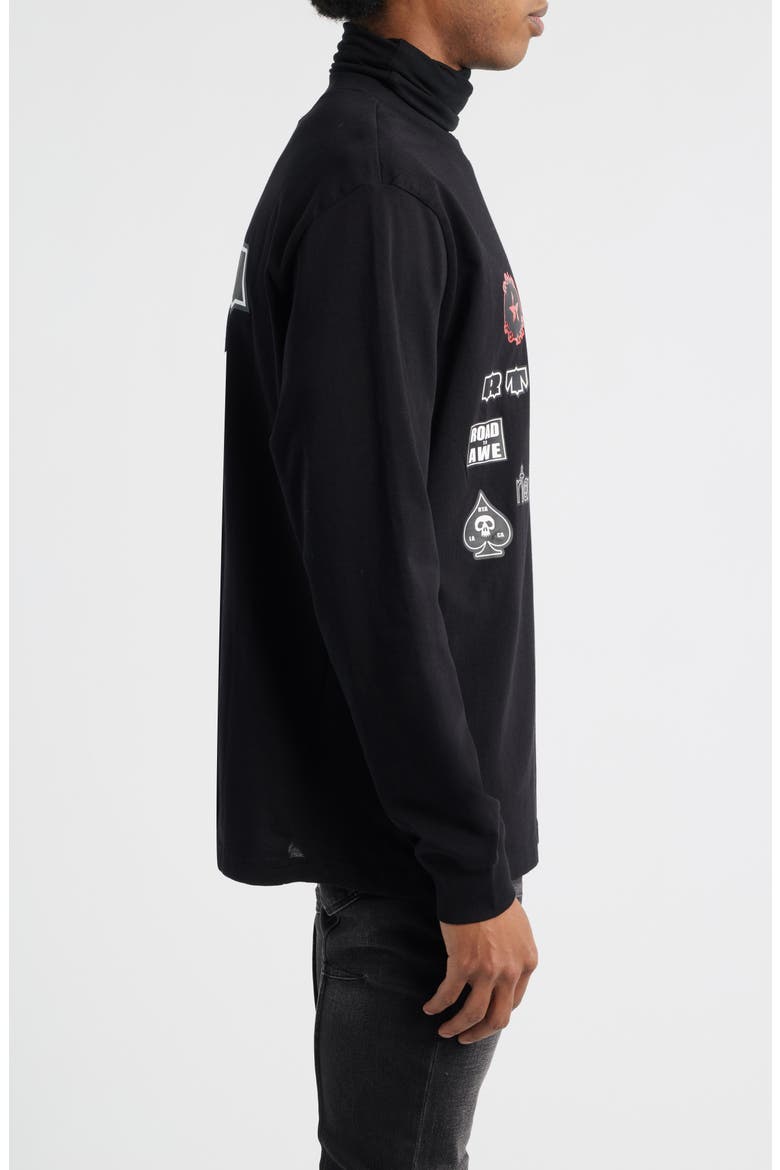 Alexander Graphic Military Patch Turtleneck, Alternate, color, BLACK MILITARY PATCH