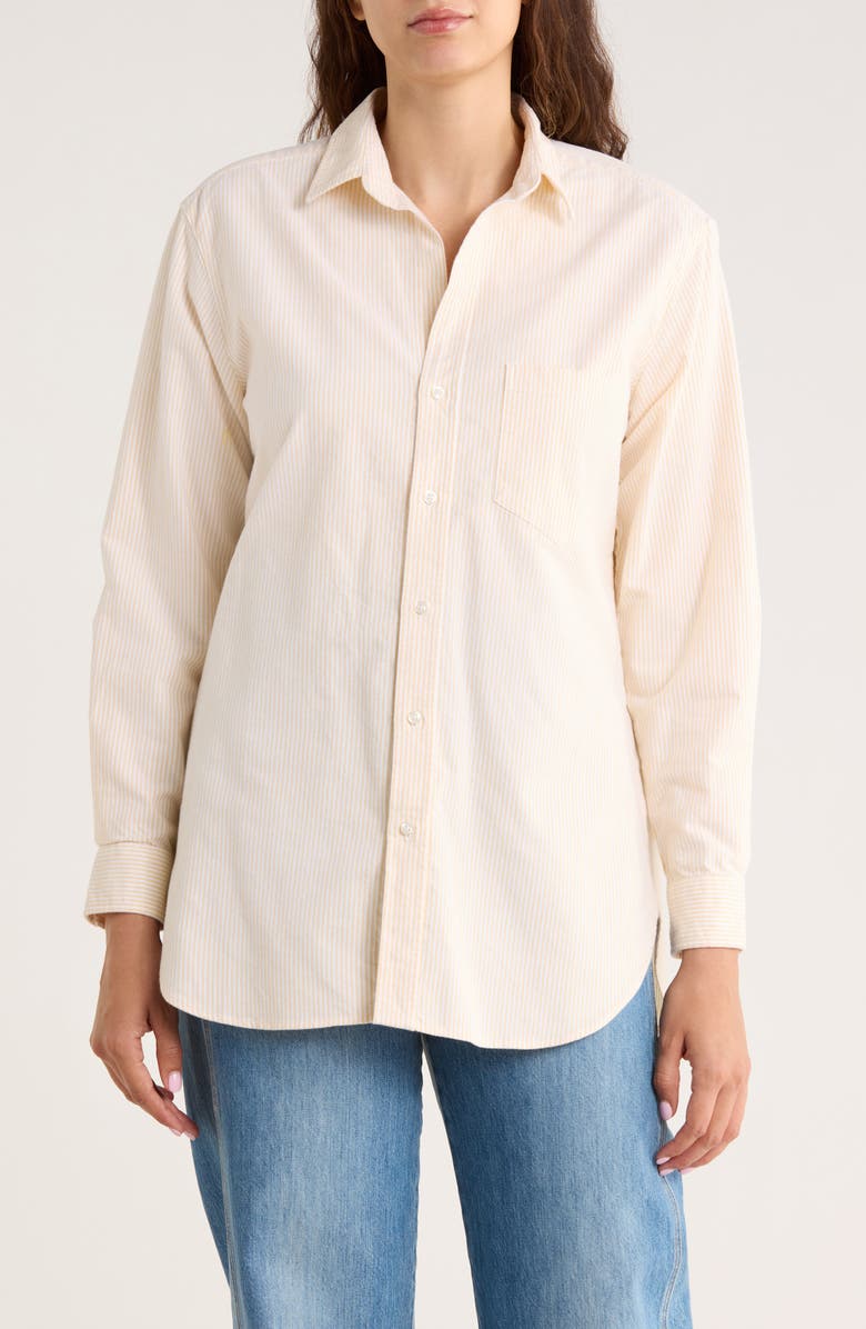 Frank & Eileen Joedy Boyfriend Button-Up Shirt, Main, color, Yellow