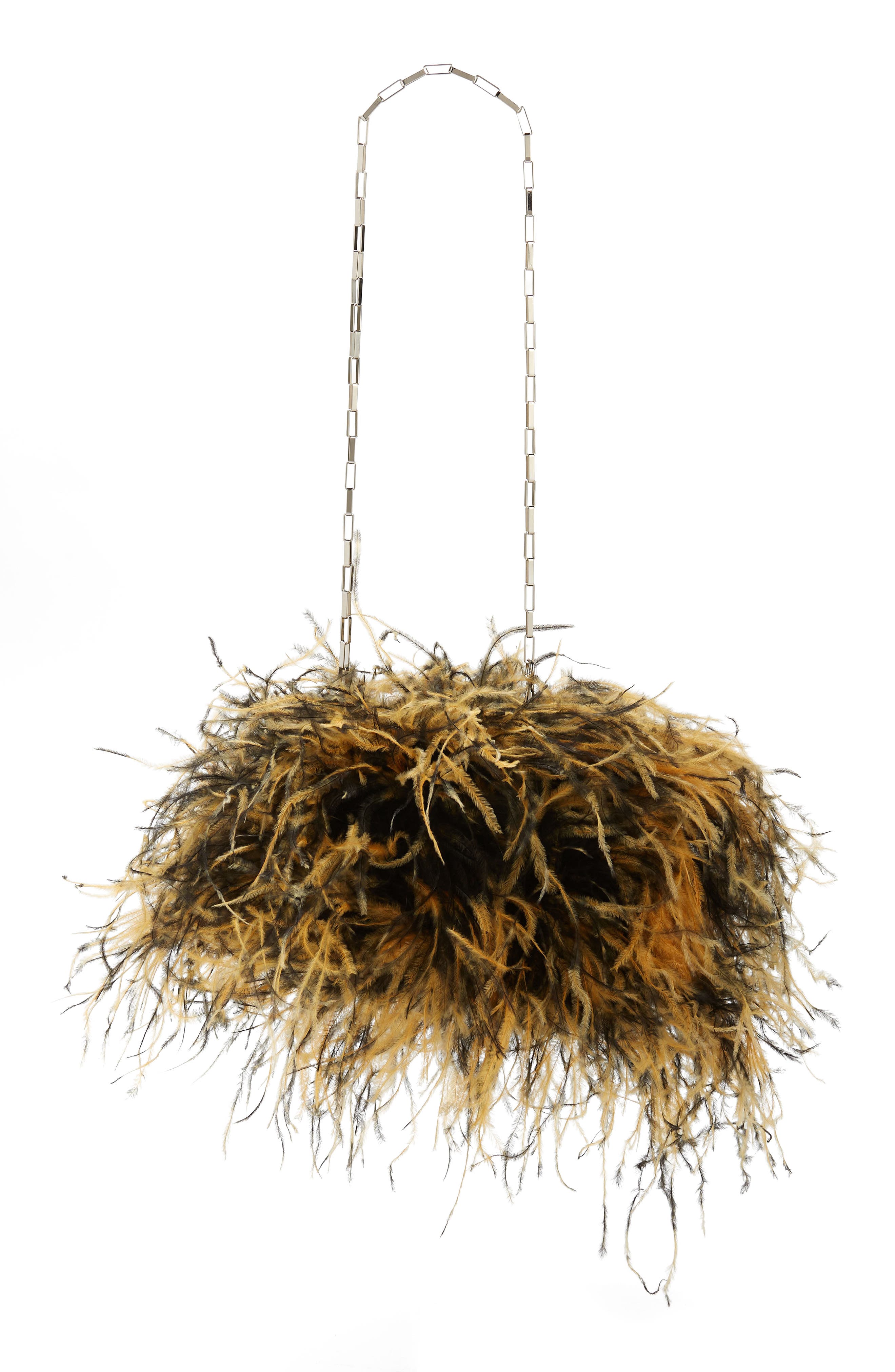 The Attico Midnight Feather Frame Clutch, Main, color, 