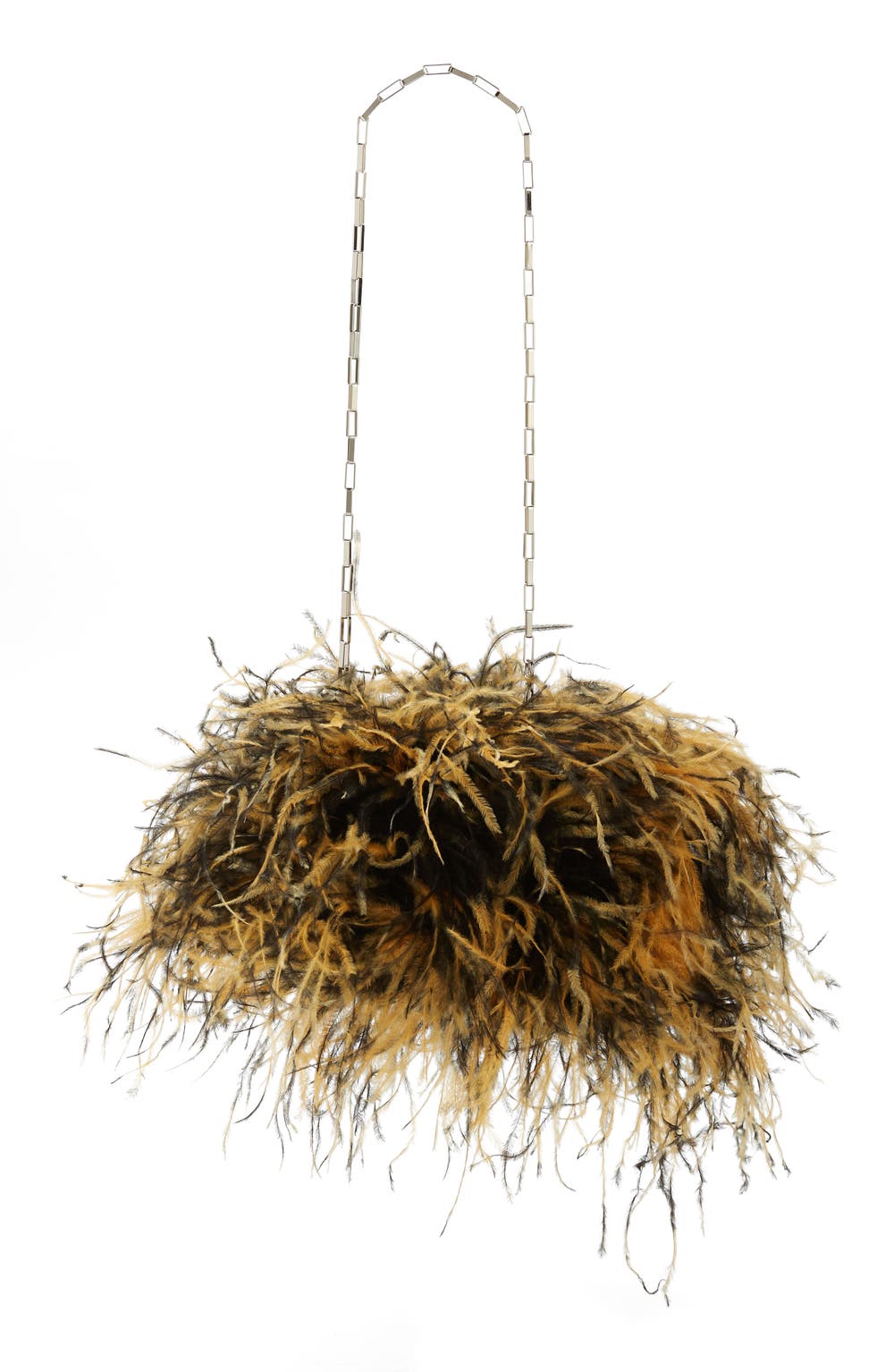 Midnight Feather Frame Clutch, color, BLACK/ ORANGE