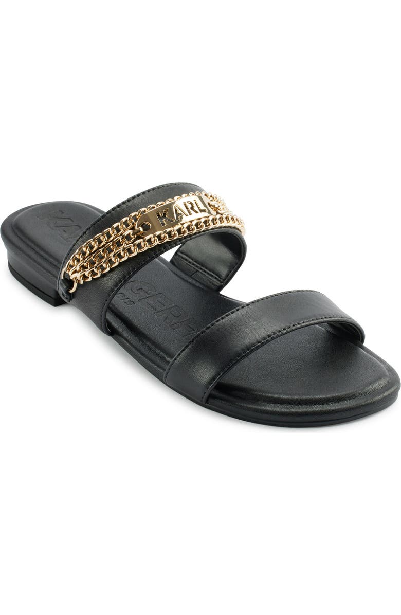 KARL LAGERFELD PARIS Canne Two Strap Sandal, Main, color, Black