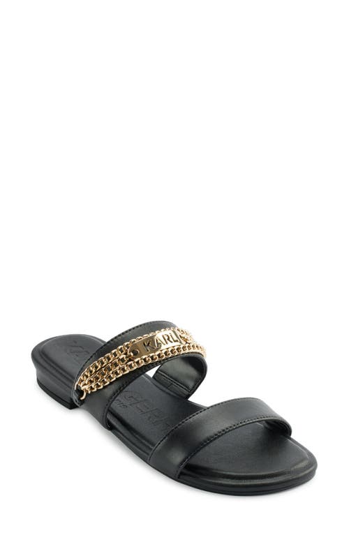 Karl Lagerfeld Canne Two Strap Sandal In Black