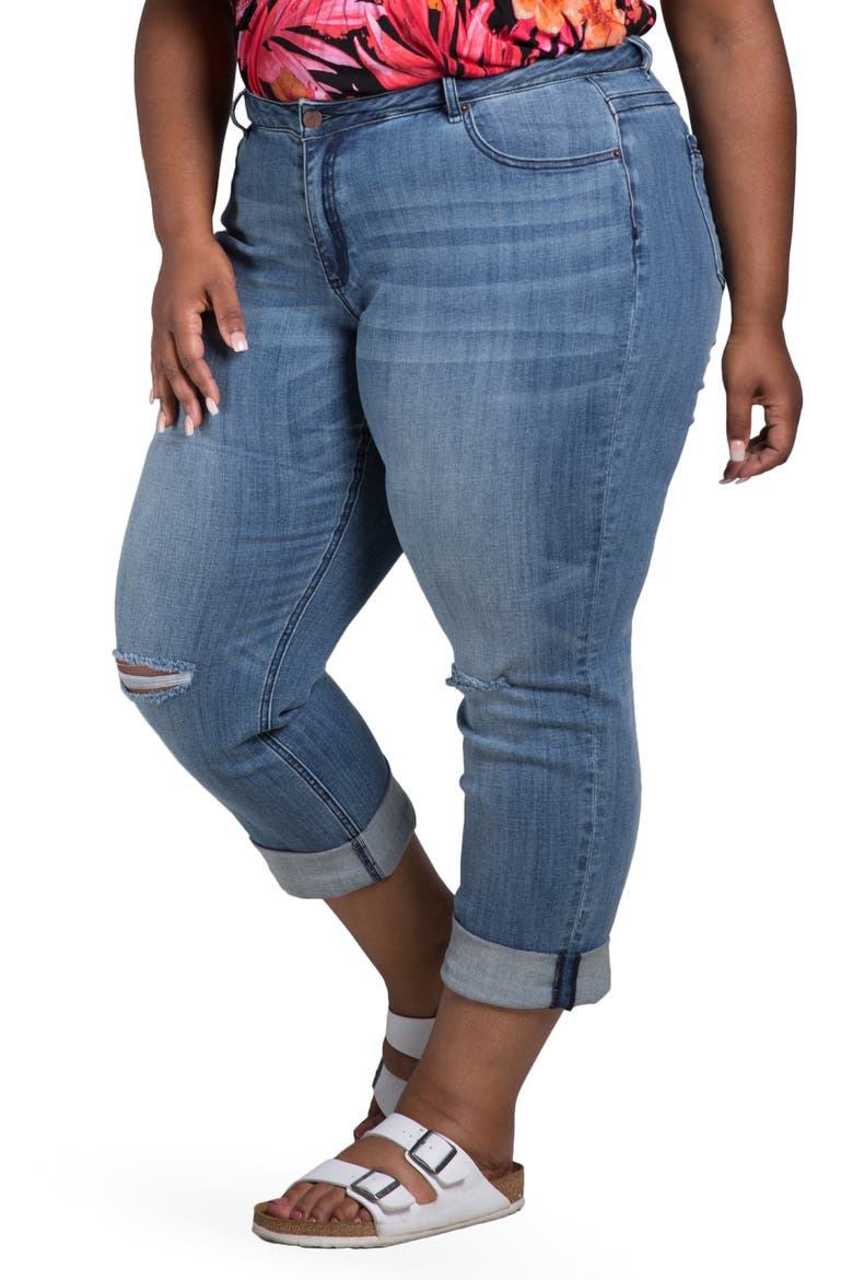 Verla True Ripped Boyfriend Jeans, Alternate, color, 3222DKBLUE