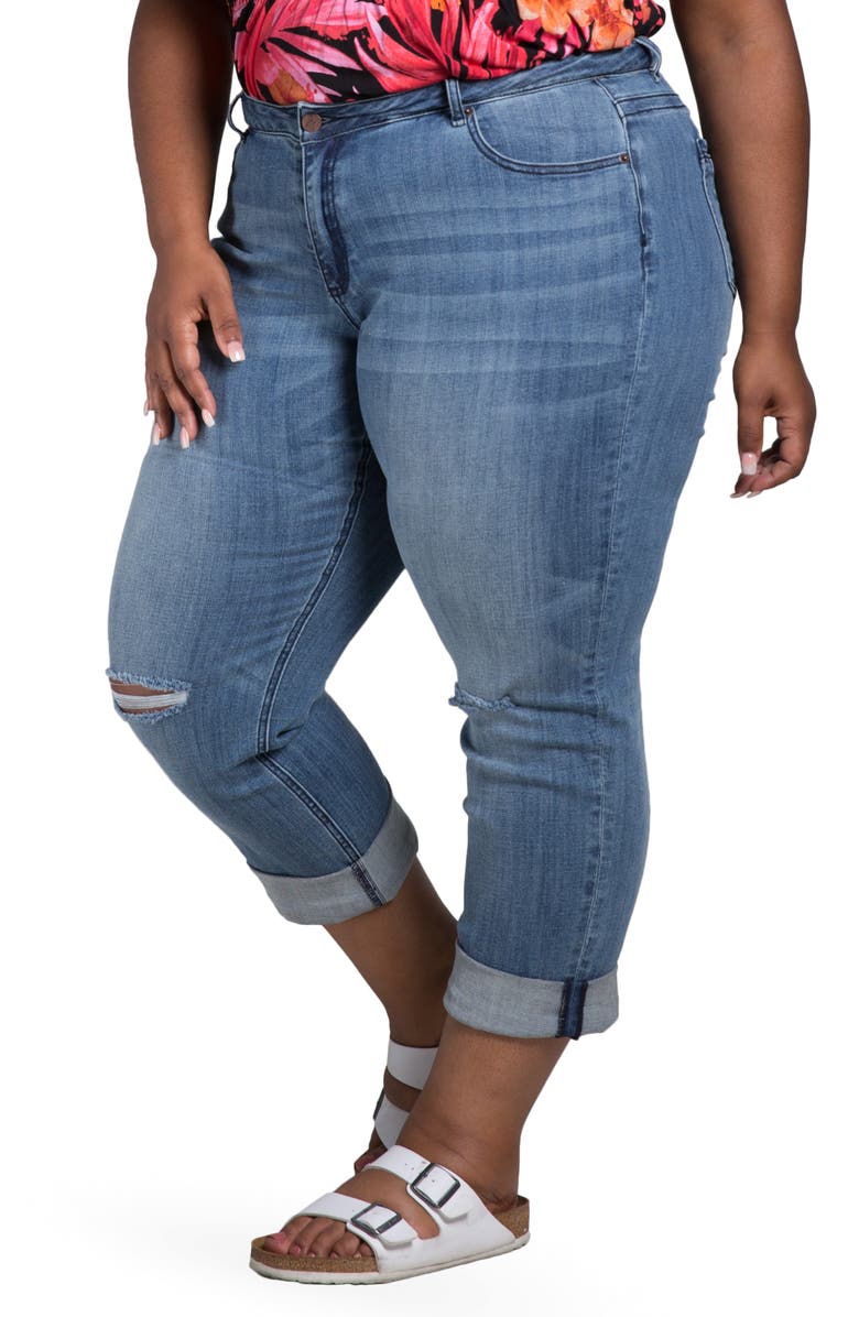 Poetic Justice Verla True Ripped Boyfriend Jeans, Alternate, color, 