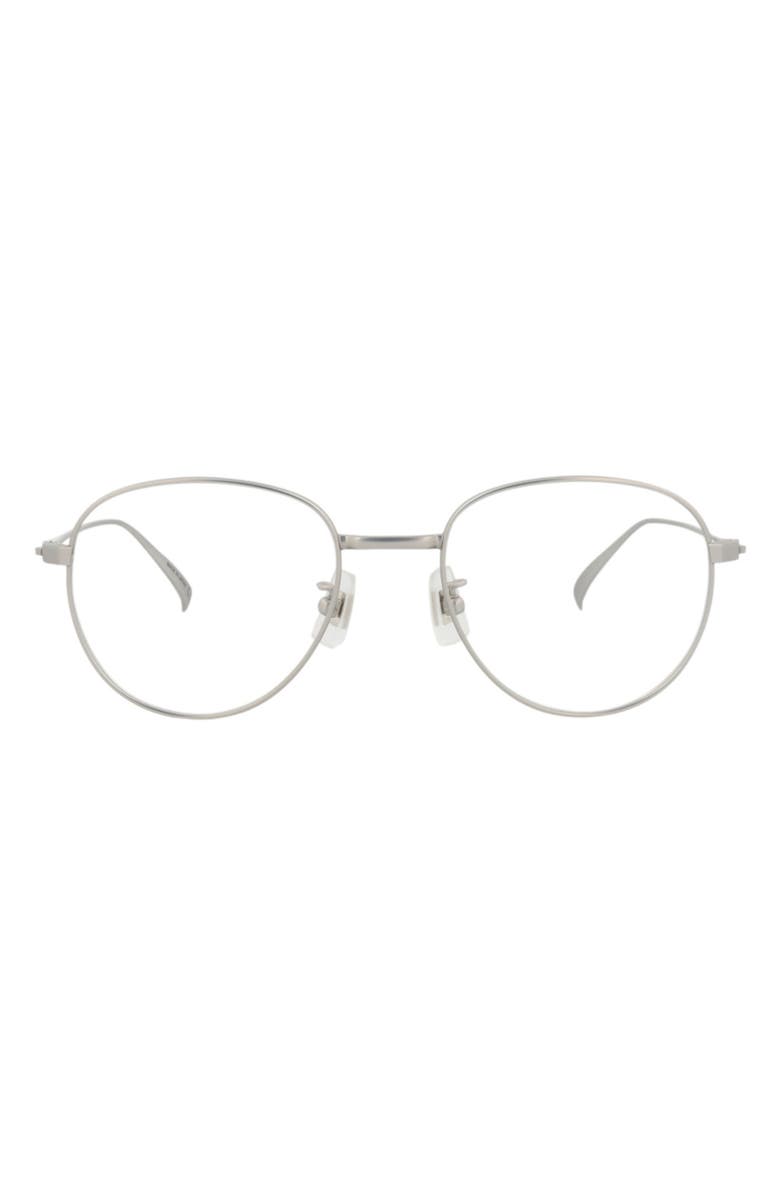 Dunhill 49mm Round Optical Glasses, Main, color, Silver Transparent
