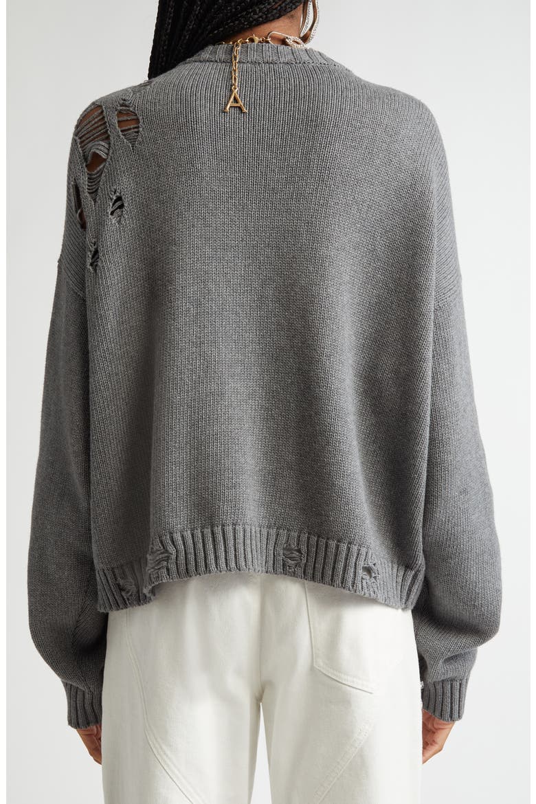 Distressed Crystal Cardigan, Alternate, color, HEATHERED GREY