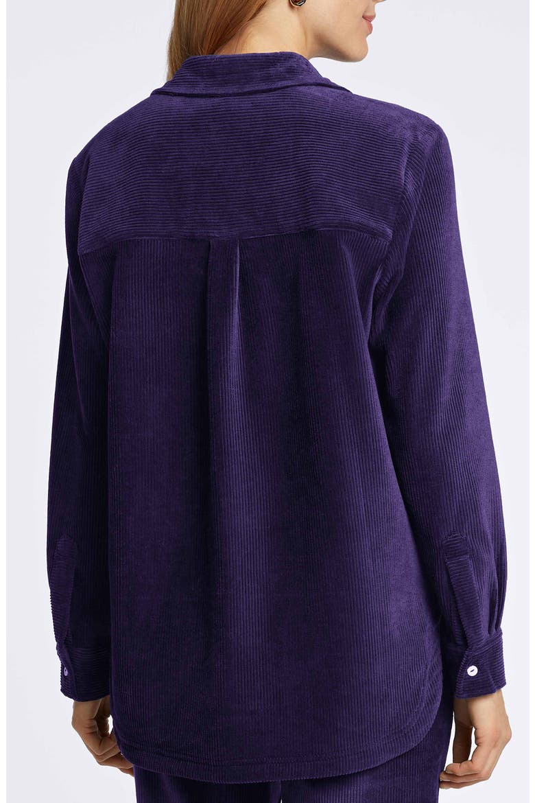 Maddy Plush Corduroy Button-Up Shirt, Alternate, color, DEEP PURPLE