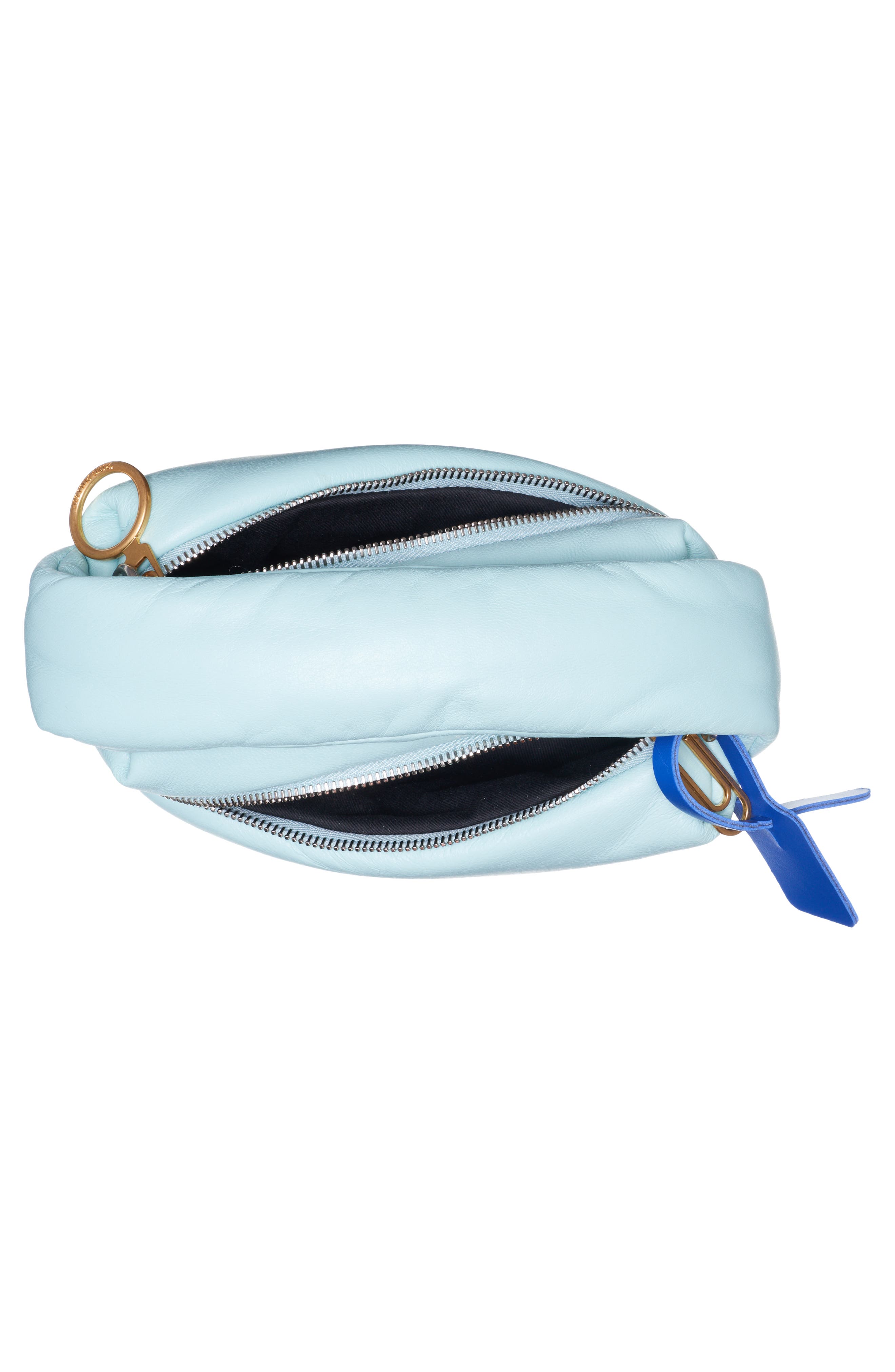 Off-White Pump Leather Pouch, Alternate, color, Light Blue
