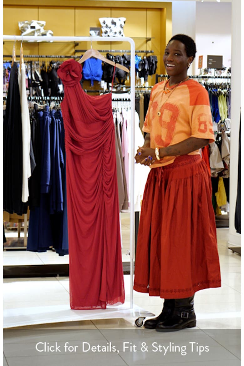Red Corsage One Shoulder Gown video