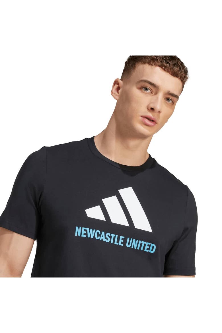 Men's adidas  Black Newcastle United Three-Stripe Wordmark T-Shirt, Alternate, color, Black