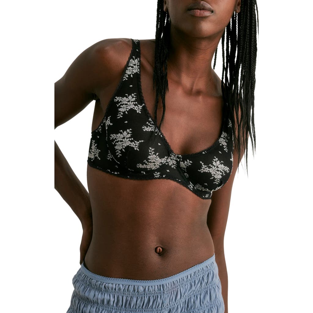 Free People Talk About It Mesh Underwire Bra In Multi
