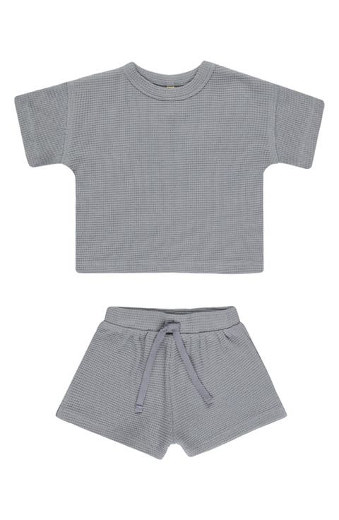 Waffle Knit Organic Cotton T-Shirt & Shorts Set (Baby)