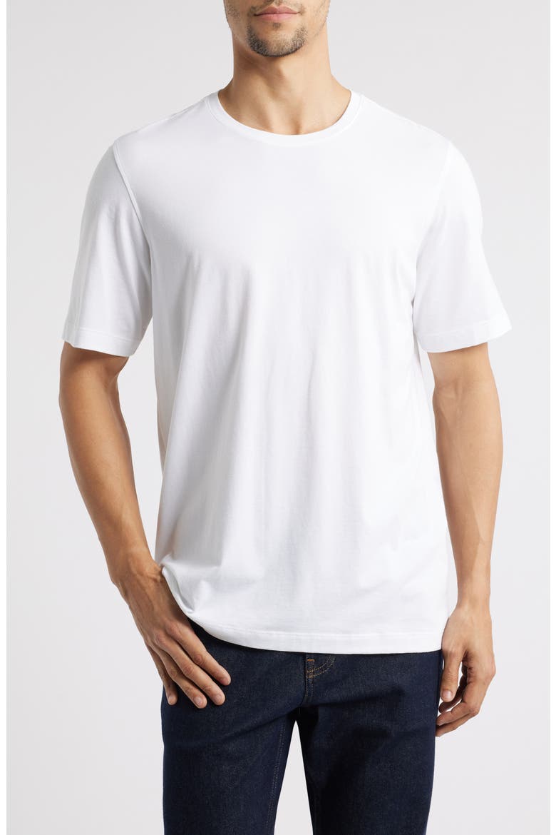 Essential Pima Cotton & Modal T-Shirt, Main, color, WHITE