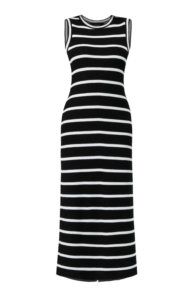 IVONNE Sleeveless Striped Knit Long Dress, Alternate, color, Black