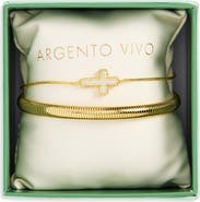 ARGENTO VIVO Bubble Cross Bracelet Set