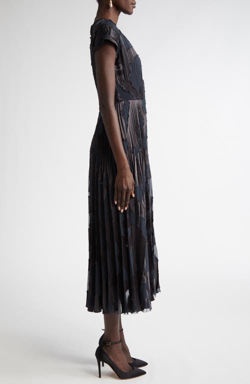 Jason Wu Collection Abstract Fil Couple Fit-flare Midi Dress In Ink