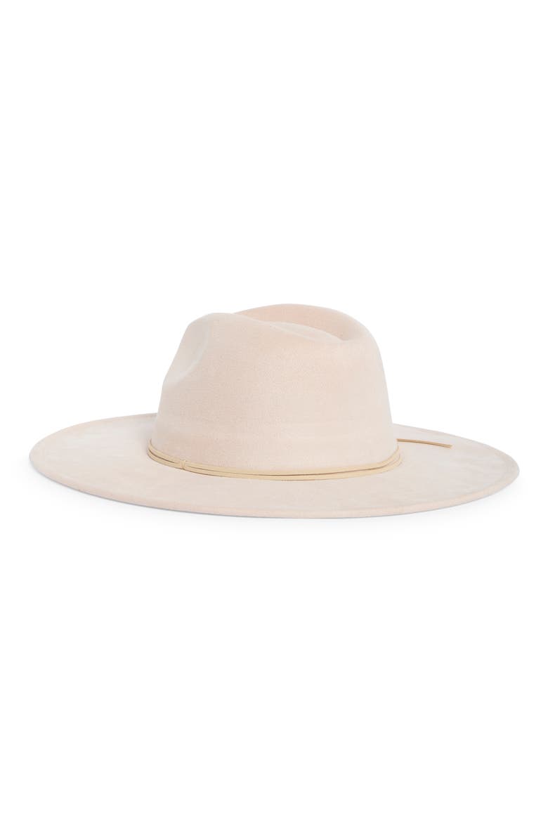 Faux Suede Oversize Panama Hat, Alternate, color, OAT