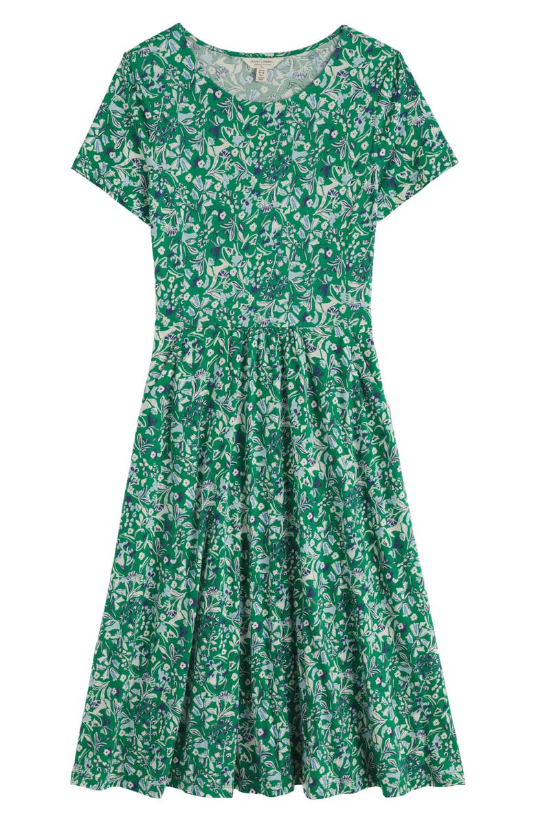 Seasalt Cornwall April Floral Stretch Organic Cotton Midi Dress, Alternate, color, Woodland Floral Dark Stem