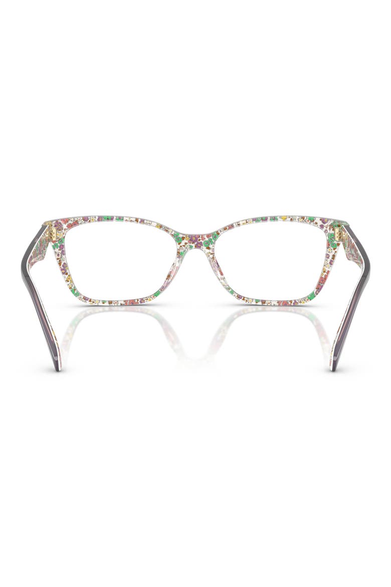 52mm Cat Eye Optical Glasses, Alternate, color, VIOLET / FLORAL / DEMO LENS