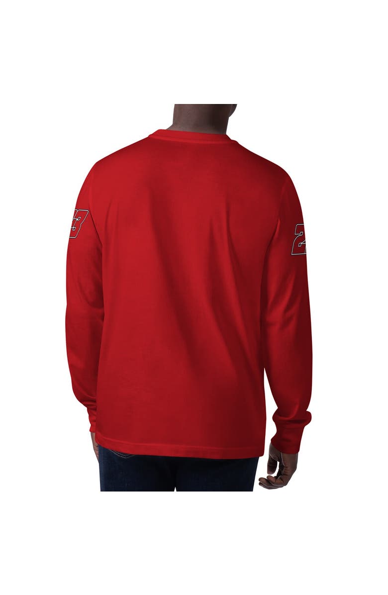 STARTER Men's Starter Red Bubba Wallace Clutch Hit Graphic Long Sleeve T-Shirt, Alternate, color, Red