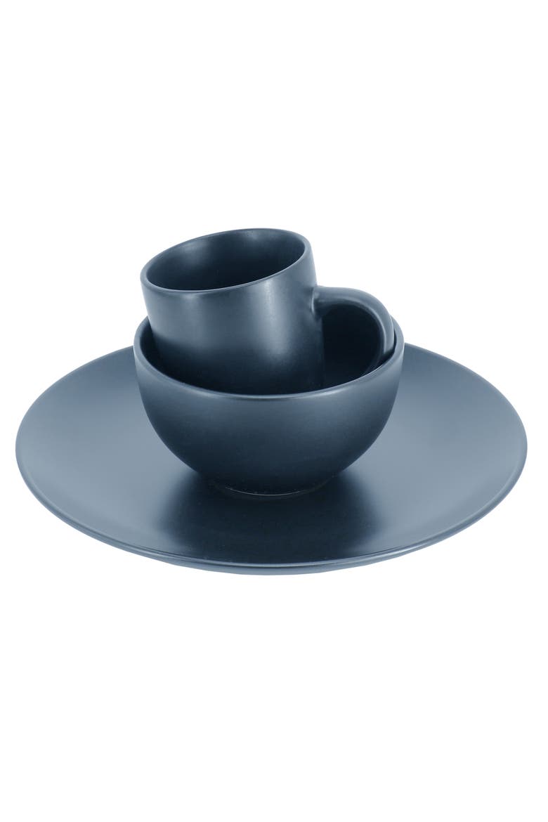 Everyday Plus 12 Piece Round Stoneware Dinnerware Set, Alternate, color, Blue