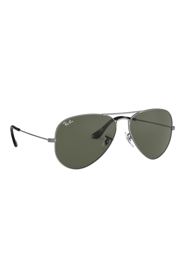 55mm Pilot Aviator Sunglasses, Alternate, color, TRANSPARENT GREY