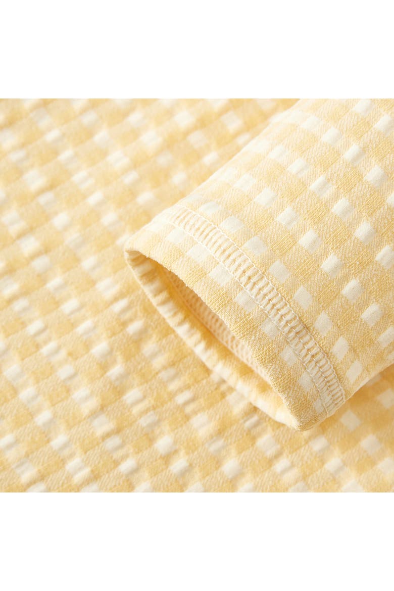 Zipper Shortall Swimsuit, Alternate, color, Yellow Gingham 